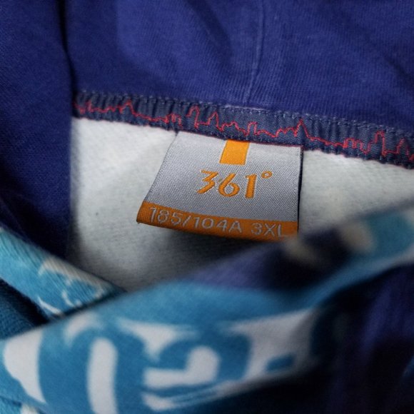 361˚ USA Blue Turquoise All-over Print Hoodie - Picture 5 of 12